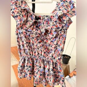 H&M Multicolor Floral Ruffle Blouse